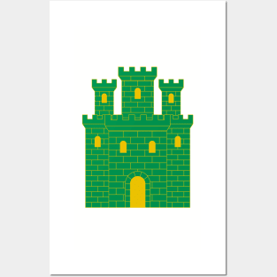 Green heraldic castle Posters and Art